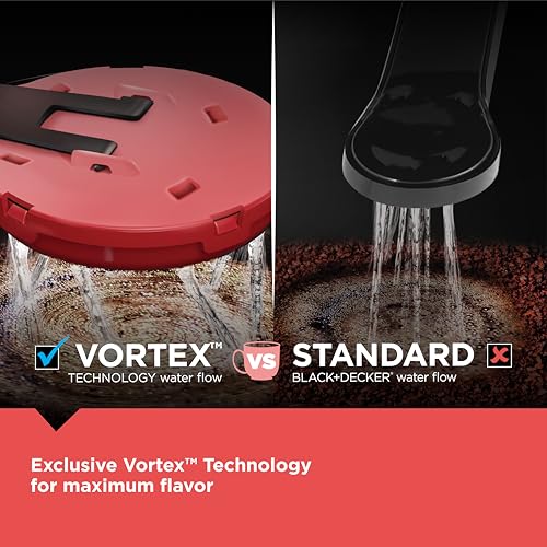 BLACK+DECKER 12-Cup Drip Coffee Maker with Vortex Showerhead, Keep Warm, Stainless Steel