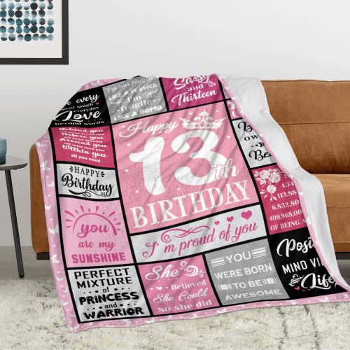 13th Birthday Gifts for Girls,13 Year Old Girl Birthday Gifts, Birthday Gift for 13 Year Old Girls, 13th Birthday Decorations for Girl Blanket 60"X50"
