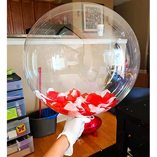20 Inch Bobo Balloons Bubble Balloons, 10 Pcs Clear Bobo Balloon, Large Transparent Bubble Balloon for Christmas Wedding Birthday Party Decoration