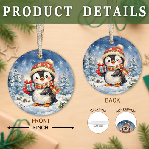 Fulsoe Winter Penguin Christmas Ornament - Blue Holiday Tree Decor