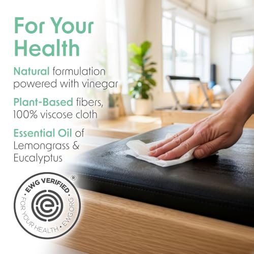 Wipex Lemongrass Plant-Based Gym Wipes 400 Count Reusable Bucket – Natural Surface & Equipment Cleaner