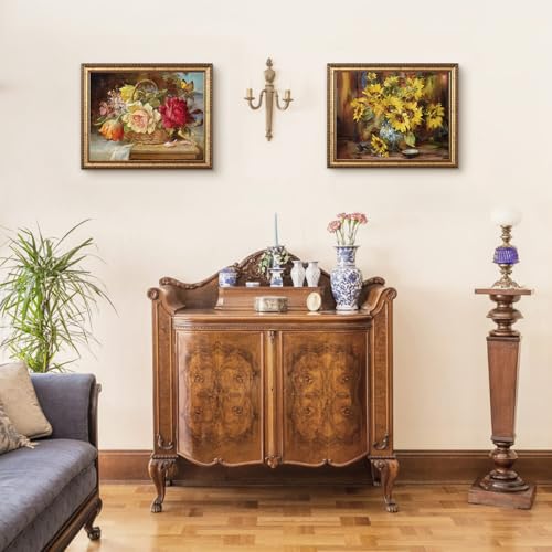 Antique Gold 12x16 Picture Frame Set - Vintage Gold Finish, Mat for 8.5x11 Prints - 4 Pack