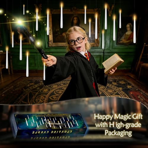 Kakoya White Flameless Floating Candles with Wand Remote - 36 Pcs Halloween Decor