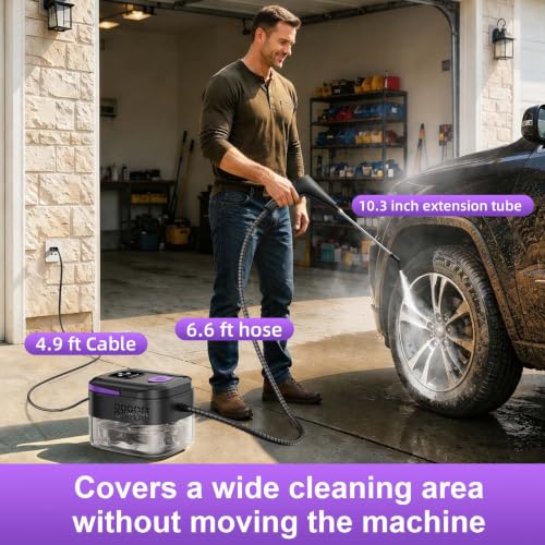 Handheld Steam Cleaner 248°F 9s Heat-Up with 19 Accessories for Home Cleaning