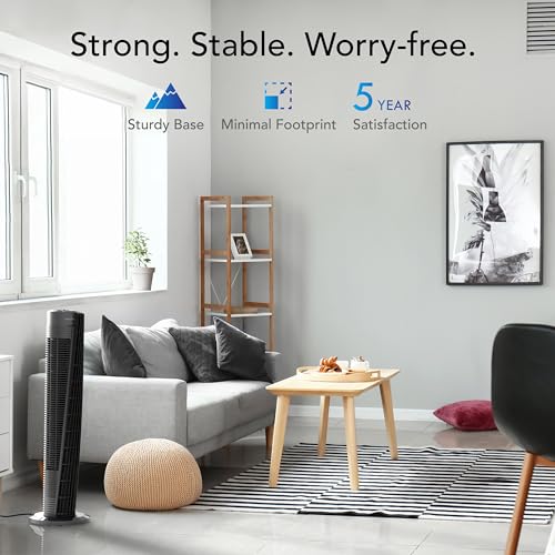 41-Inch Oscillating Tower Fan with Remote Control, Quiet Operation, 4 Speed Settings