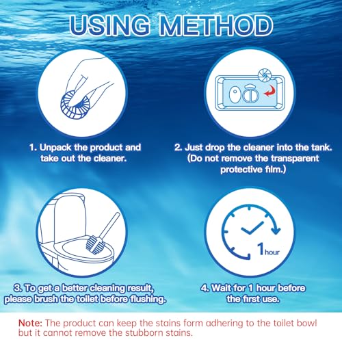 Vacplus Fragrance-Free Toilet Bowl Cleaner Tablets 100 Pack - Long-Lasting Bathroom Maintenance