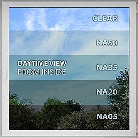 Black Window Film 48in x 24ft - Daytime Privacy & Sun Control, Extra Dark