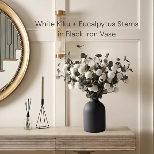 Large Matte Black Vase for Flowers - 8.6in Tall, Modern Home Decor - Variation of THIS listing: Black
