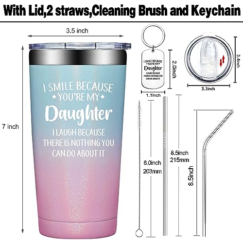 Grifarny 20oz Daughter Gift Tumbler Cup Glitter Bubble Gum – From Mom & Dad