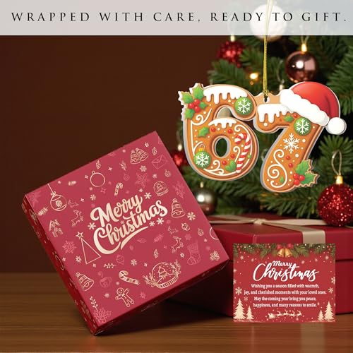 Six Seven 67 Gingerbread Christmas Ornament, Cute 6 7 Cookie Holiday
