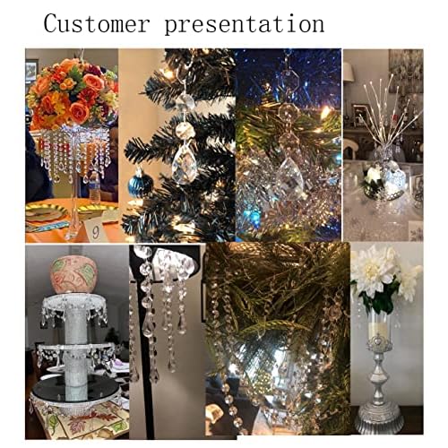 30PCS DIY Teardrop Acrylic Crystal Drop Beads Christmas Ornaments Tree Decorations Garland Chandelier Hanging Crystals for Wedding Party Celebration Decor