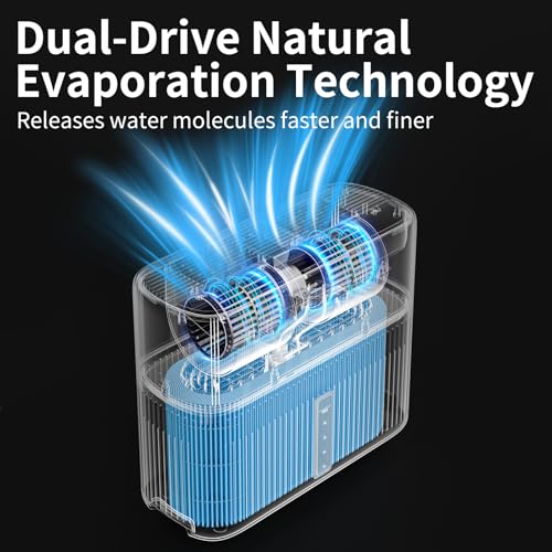 Evaporative Humidifier for Bedroom with 5L Tank and Smart Control