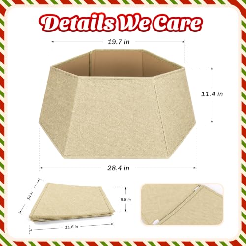 EverMerry Beige 26-Inch Foldable Christmas Tree Skirt for Artificial & Real Trees