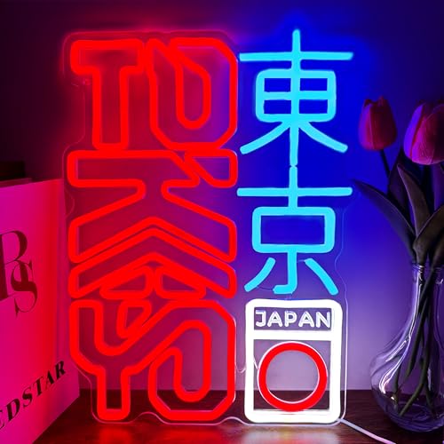 Tokyo Neon Sign Dimmable Vibrant Japanese Kanji Art for Room Decor