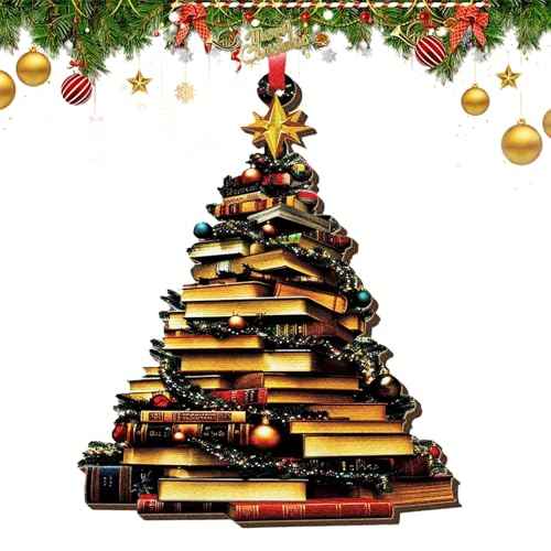 Book Christmas Ornaments 2025, Book-Themed Ornaments for Christmas Tree, Gifts for Book Lovers for Women & Men, Ideal Book Lover Gift Idea for Christmas