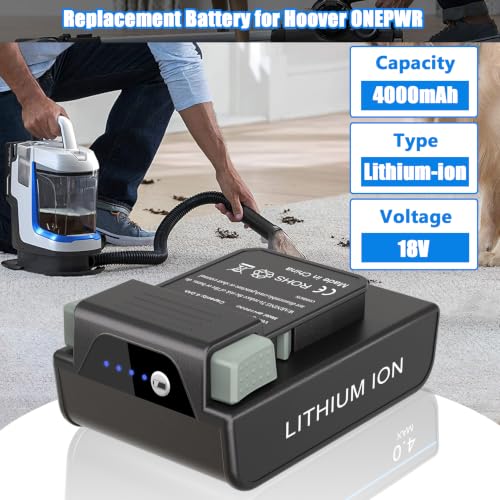 JYJZPB 18V 4.0Ah Lithium-ion Replacement Battery for Hoover ONEPWR Cordless Vacuum