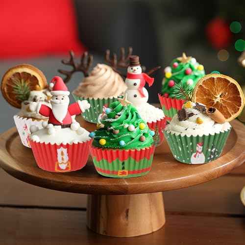 600 Pcs Paper Baking Cups Cupcake Wrappers,Christmas Cupcake Liners