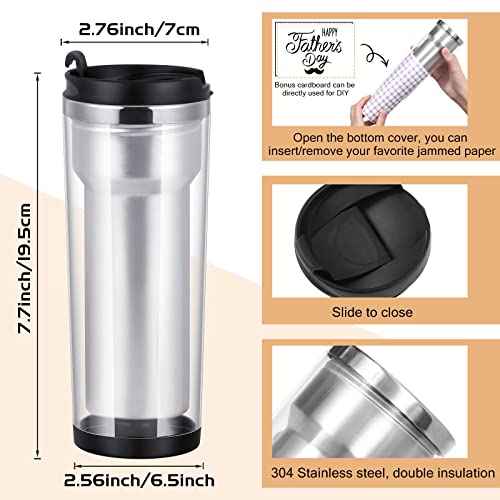 Lallisa 1 Pc Photo Travel Mug with Picture Customized Tumblers 12 oz Personalized Photo Stainless Steel Tumbler Insert Double Wall Mugs for Thanksgiving Wedding Christmas Birthday DIY Gifts