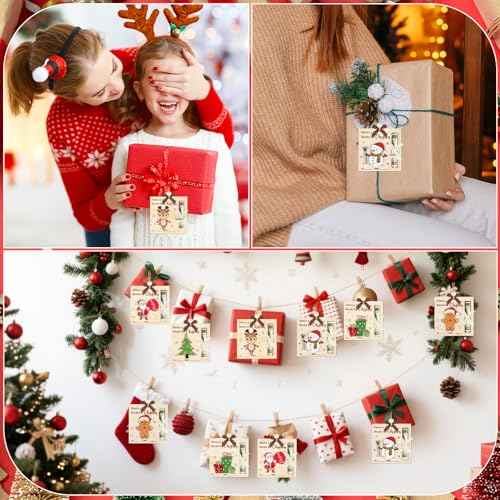 Wooden Christmas Money Holders Ornament,Here¡¯s A Few Bucks for Christmas Hanging Ornament for Cash Checks Gift(6 Pieces)