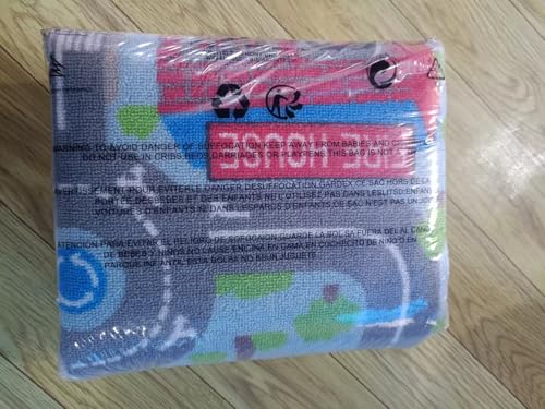 Capslpad Kids Rug Educational Play Rug 6.6' x 5' Traffic Road Kids Car Mat Large Learning Play Game Area Rug Kid Carpet for Playroom Living Room Nursery Room Decor, Sky Blue