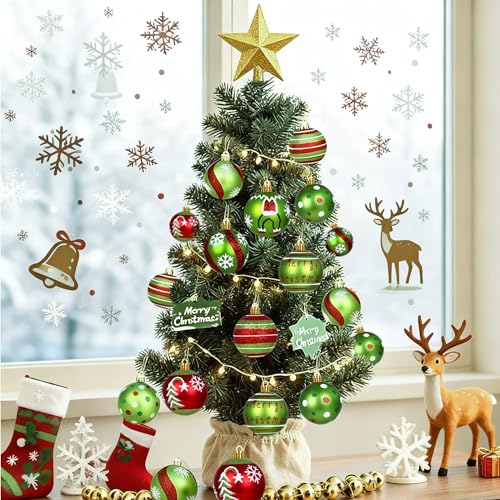 Christmas Decorations Ornaments for Tree - 16Pcs 2.4Inch Red and