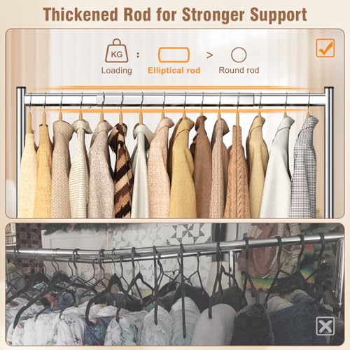 Heavy Duty Rolling Clothes Rack - Silver, 420 LBS Load Capacity, Portable Garment Stand with Lockable Wheels, 63" x 18.9" x 43.3"