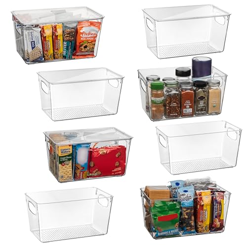 ClearSpace Stackable Pantry Storage Bins with Lids - 10"L x 6"W x 5"H, 8 Pack
