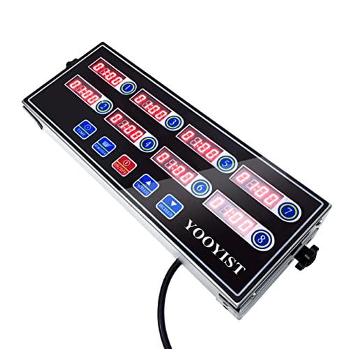 Commercial 8 Channel Digital Kitchen Timer Loud Alarm Cook