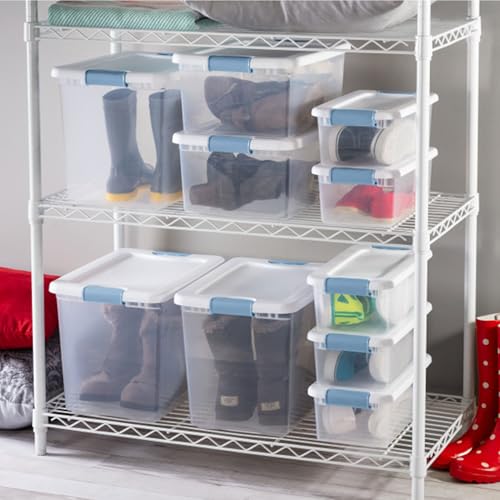 Sterilite 25 Quart Latching Storage Bin - Clear Plastic Box 6 Pack
