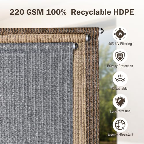 OKBA Patio Shades Roll Up Blinds Outdoor Roller Shade for Patio,9' W