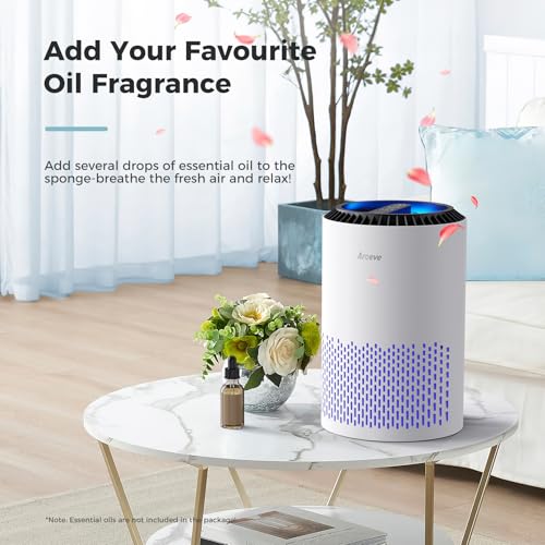 AROEVE White Air Purifier for Bedroom with Sleep Mode & 360° Filtration MK01A