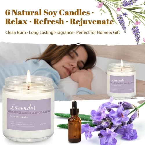 Classic 6 Pack Scented Candles Gift Set for Women, Aromatherapy Home Fragrance