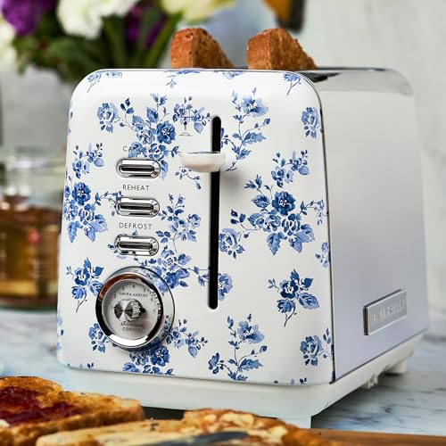 Laura Ashley China Rose 2-Slice Wide Slot Toaster – Elegant Kitchen Appliance