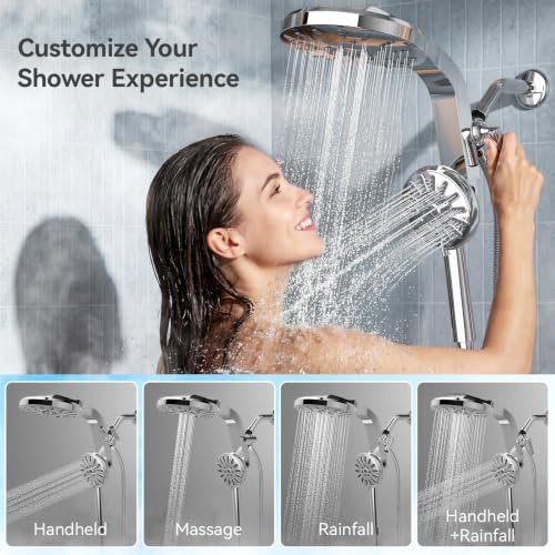 High Pressure Magnetic Shower Head with Handheld Combo - Chrome
