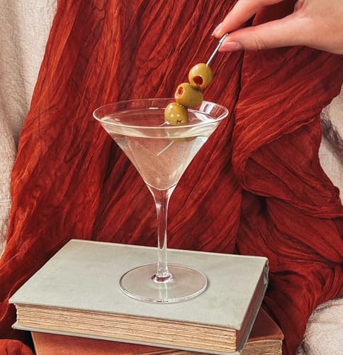 MORA PURE Martini Glasses, Set of 4-7oz - Handblown Premium Crystal