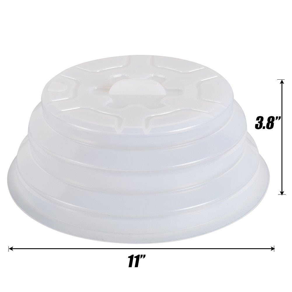 Kichwit Silicone Microwave Plate Cover Collapsible, Dishwasher Safe and BPA Free, 11", White