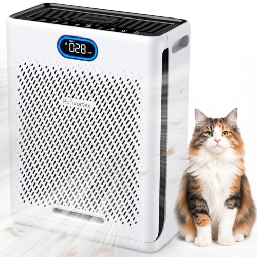 Purivortex HEPA Air Purifier for Large Rooms with Pet Mode - White