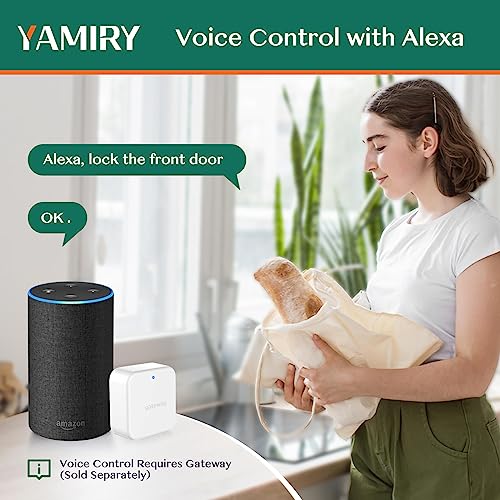 Yamiry Smart Biometric Door Lock Black Keyless Entry App Control 6 Ways to Unlock