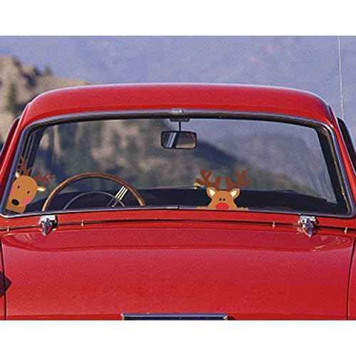 TOARTi Reindeer Window Decals, Adorable Wall Stickers for Nursery Car Decor, Lovely Christmas Home Decorations, 10 Count