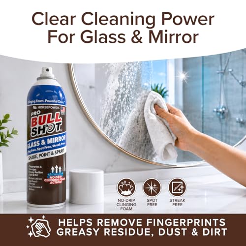 Horsepower No-Drip Foaming Glass Cleaner for Mirrors, Windows & Screens