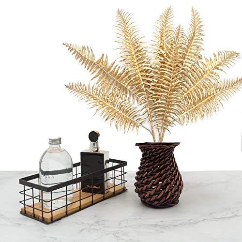 PASYOU Gold Boston Grass Faux Plants - 30 Inch 2 Bunches for Indoor Outdoor Decor