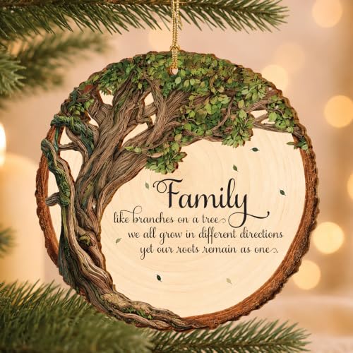 HONOCOOLS Alf02 Family Tree Roots & Branches Wooden Ornament Christmas Gift