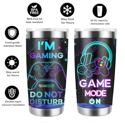 Gamer Gift Set with Beanie, Pillowcase, Socks, Tumbler & Winter Hat – Teen & Men Gifts