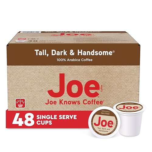 Joe Knows Coffee Tall Dark and Handsome Single Serve Coffee Cups - 48 Count - Compatible with K-Cup Brewers