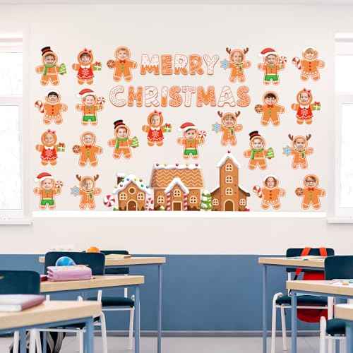 36 Pcs Christmas Gingerbread Cutouts for Xmas Bulletin Board Decoration with Photo Space for DIY Photo Craft Christmas Classroom Party Wall D?cor