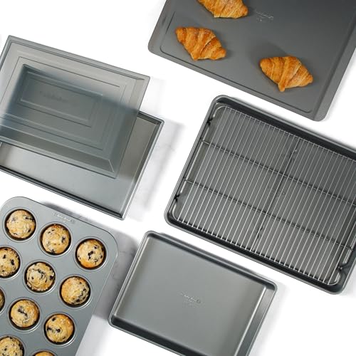 10-Piece Nonstick Bakeware Set with Steel Core and PFOA-Free Coating