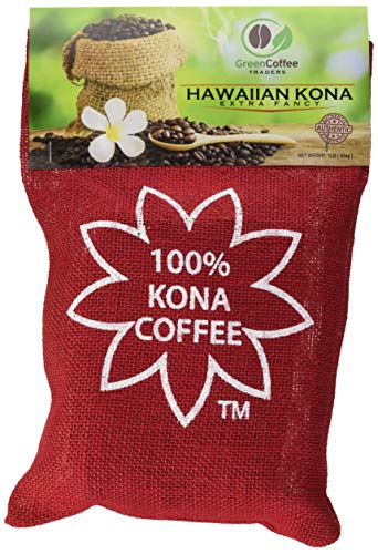 Hawaiian Kona Roasted Coffee Beans - 1lb Extra Fancy Arabica Whole Beans