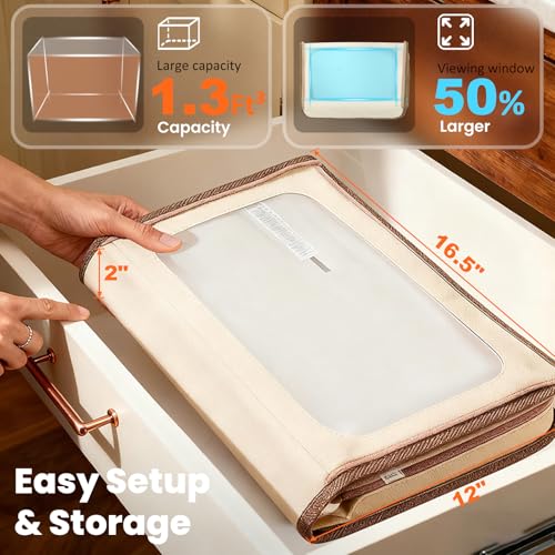 Beige Extra Large Folding Bread Proofing Box with Temperature Control & Metal Rack