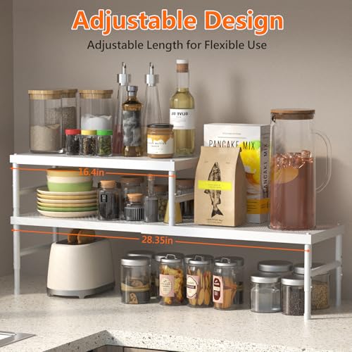 2 Pack Expandable adjustable stackable kitchen cabinet