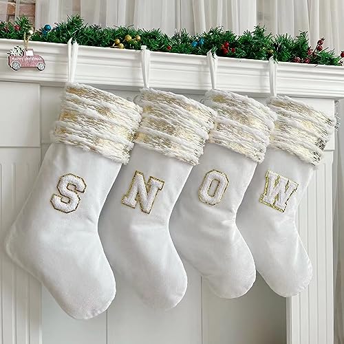Personalized Cable-Knit 20in Christmas Stocking with Name Tag - HYTENSUN Sod009wts